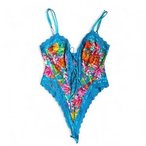 Victoria's Secret Multicolor Floral Lace Teddy Slip